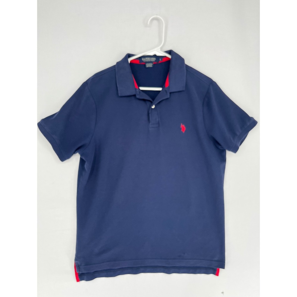 US Polo Assn Ultimate Pique Polo Shirt Mens Large Navy Blue Short Sleeve Logo L